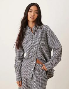 Рубашка свободного кроя House of Sunny в клетку, темно-синего цвета