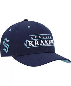 Мужская бейсболка Seattle Kraken LOFI Pro Snapback цвета Deep Sea Blue Mitchell & Ness