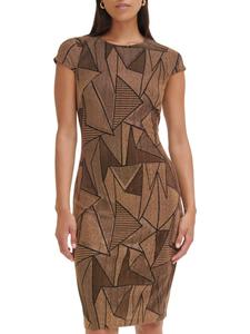 Облегающее платье из металлического трикотажа Vince Camuto, цвет Black Gold