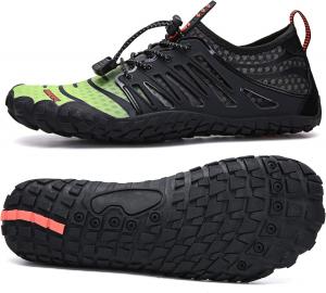 Водные обувь UBFEN Aqua для плавания, мужские и женские пляжные спортивные, быстросохнущие, босиком для лодок, рыбалки, дайвинга и серфинга, черный/зеленый