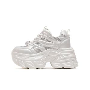 CARDANRO Женские кроссовки Sky Vegetables Chunky, небольшого размера, низкие, белые/серебристые