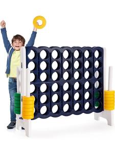 COSTWAY Игра «четыре в ряд» серого цвета