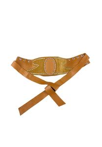 Ремень-завязка Lianne Сделано в Италии Collezione alessandro, коньячный