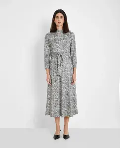 Платье миди с бантом на талии Trucco, серый