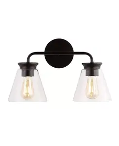 Современный светодиодный светильник Kondo с двумя лампами в стиле фермерского дома Jonathan Y, black