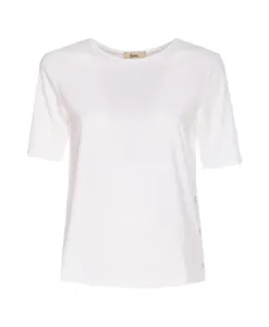 Хлопковая футболка с монограммой и люрексовыми деталями. Herno, белый