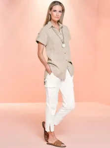 Блузка Heine с короткими рукавами, цвет Sand-Meliert