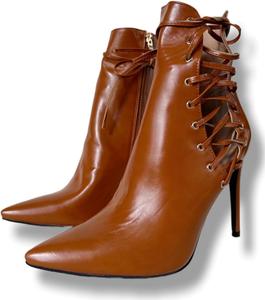 Женские сексуальные ботильоны на высоком каблуке Frankie Hsu, коричнево-карамельные модные ботинки с вырезами, большие размеры US5-14 для женщин и мужчин