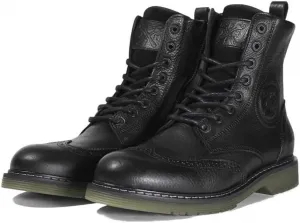 Мотоциклетные ботинки John Doe Sixty XTM с трехточечной защитой из кевлара Dupont, кожаная подошва из натуральной коровьей кожи, нескользящая подошва, Black Budapest