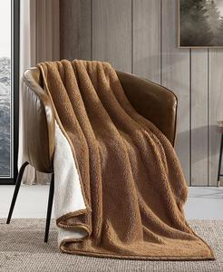 Двухцветное двустороннее одеяло из шерпы, 60 x 50 дюймов Eddie Bauer, коричневый
