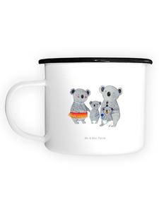 Эмалированная кружка XL Семья коал без слов, белый цвет Mr. & Mrs. Panda