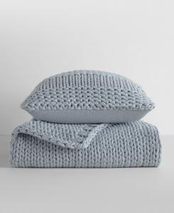 Комплект из толстого пледа и декоративной подушки, 21 x 21 дюйм ienjoy Home, Light blue