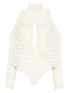 Топ с сборками и вырезом-капля Francesco Murano, белый