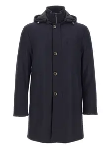 Пальто с капюшоном на пуговицах Montecore, синий