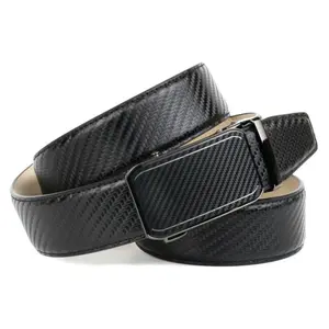 Кожаный ремень Anthoni Crown, сшитый вручную ремень со спортивной автоматической застежкой из карбона, черный