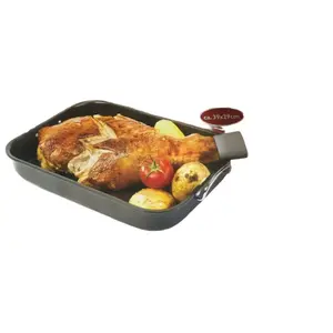 Сковорода с антипригарным покрытием и ручками, 39 х 29 см, черная Conny Clever