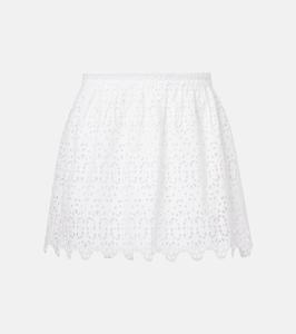 Деко вышитая хлопковая мини-юбка Frame, белый