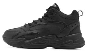 QIAODAN Теплые, амортизирующие, увеличивающие рост, износостойкие, дышащие, нескользящие, высокие повседневные туфли для мужчин, черные