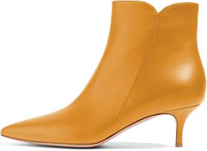 Женские ботильоны YDN с низким каблуком-кистенок, заостренным носком и молнией, размеры 4-16 США, Brown