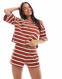 Короткие шорты в полоску Asos Design, оранжево-коричневый