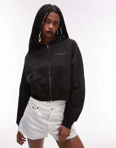 Толстовка Tommy Jeans свободного кроя на молнии черного цвета