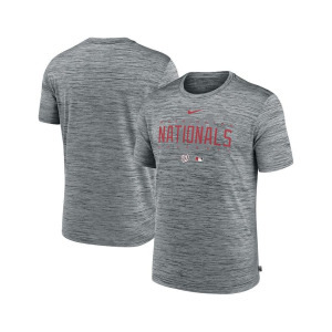 Мужская футболка Heather Grey Washington Nationals Authentic Collection Velocity Performance Practice Practice Nike, серый