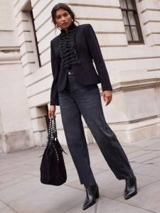 Зауженные джинсы с высокой посадкой Mint Velvet, черный