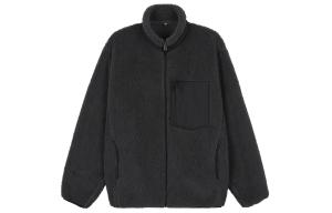 UNIQLO Пальто с бархатистой текстурой унисекс тёмно-серое, Dark Gray