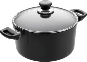 Scanpan Classic 5.25-qt антипригарная голландская печь с крышкой, совместимая с газовыми и электрическими плитами, безопасна для металлических приборов, духовки до 260°C, посудомоечной машины, черная