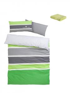 Комплект постельного белья Renforcé ''Felix'' в зелено-сером цвете - (Д)200 x (Ш)135 см Tom Tailor home