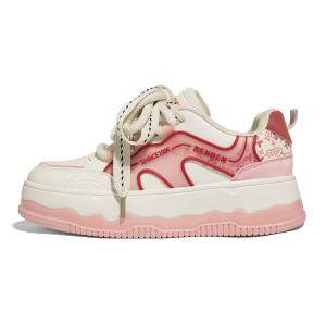 Легкие женские низкие кроссовки для скейтбординга Coverage, увеличивающие рост RENBEN, Beige Pink