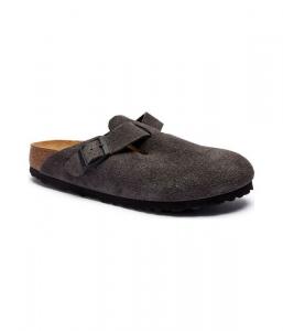 Мюли женские Birkenstock из натуральной замши, серый