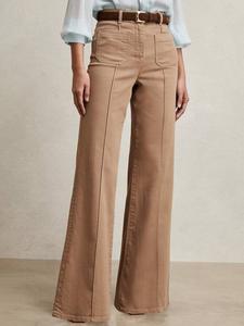 Брюки Petite Sakura с фасоном клёш и накладными карманами Reiss, Taupe Neutral