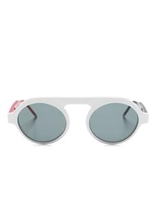 Thom Browne Eyewear солнцезащитные очки в круглой оправе, белый