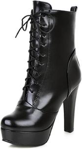 Женские модные массивные ботильоны на высоком каблуке MRKEWUNEY, 19 Black