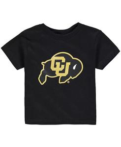 Футболка унисекс для малышей, черная, с большим логотипом Colorado Buffaloes Two Feet Ahead