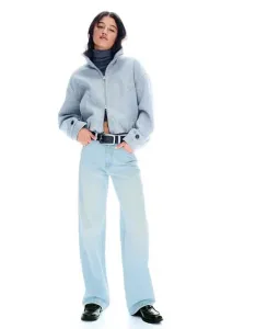 Светло-коричневые прямые широкие джинсы Bershka