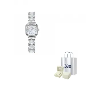 Shiny Colors Collection наручные часы кварцевый механизм циферблат Mother of Pearl женские часы Lee, iridescent shell rhinestone-белый-69lef-f538asds-7ssy