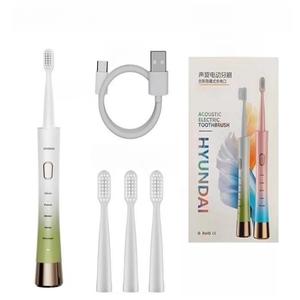 Электрическая зубная щетка small round waist цвет меняющиеся высокочастотные звуковые волны парные type-c зарядка XM-808 HYUNDAI, белый