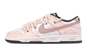 Nike Кроссовки для скейтбординга Dunk Fuzzy Bell Blush Feather, устойчивые к истиранию, розовые, унисекс