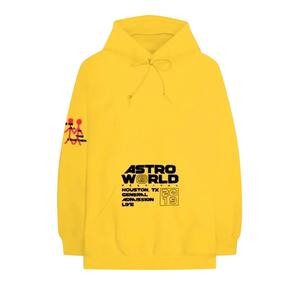 Официальный сувенирный худи Cactus Jack от Трэвиса Скотта Astroworld Festival 2019 Золотой