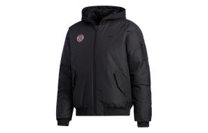 Adidas Neo Мужская пуховая куртка с капюшоном, черная, утепленная