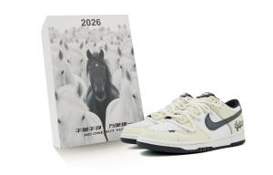 Nike Dunk Leather Slip Resistant Abrasion Resistant Lightweight Cushioning Low top Kids' Skateboarding Shoes Бежевый Серый