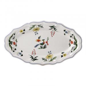 Gien Oiseaux Paradis Тарелка овальная 36 x 21,3 см Gien Fayencerie, красочный
