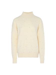 Женский свитер с жемчугом в кремово-белом цвете faina