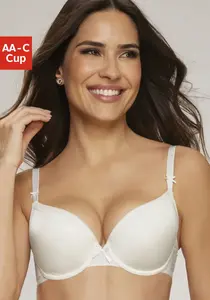 S.Oliver Бюстгальтер пуш-ап на косточках со съемными подушечками, базовое нижнее белье, кремовый