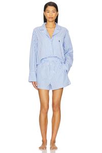 Комплект пижамы с короткой блузкой и боксерами Polo Ralph Lauren Intimates, white cloud & hydrangea