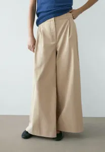 Свободные укороченные брюки Massimo Dutti, Sand