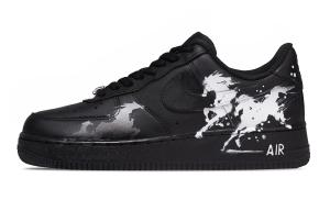 Air Force 1 Horse Year Ink Step Leather с амортизацией, повышающие высоту, устойчивые к истиранию, низкие кроссовки для скейтбординга Nike, черный