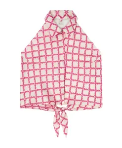 Футболка с принтом в виде перекрещенных логотипов. Palm Angels, розовый